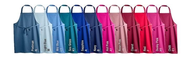 Koch- und Bistroschürzen farbig ohne Latz