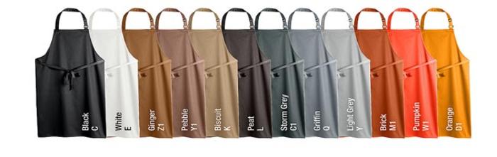 Koch- und Bistroschürzen farbig ohne Latz