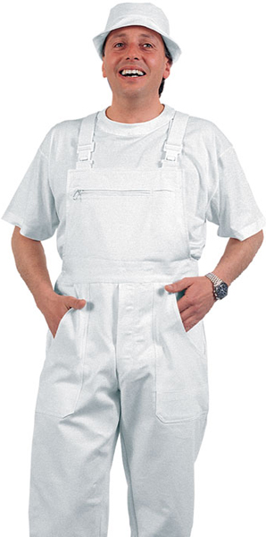 Latzhosen weiss mit vielen Taschen
